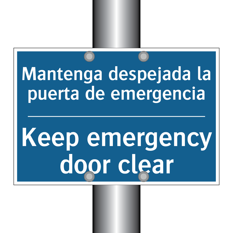 Mantenga despejada la puerta de  /.../ - Keep emergency door clear