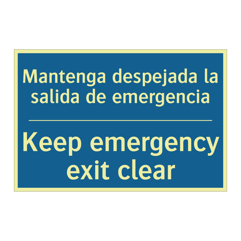 Mantenga despejada la salida de  /.../ - Keep emergency exit clear