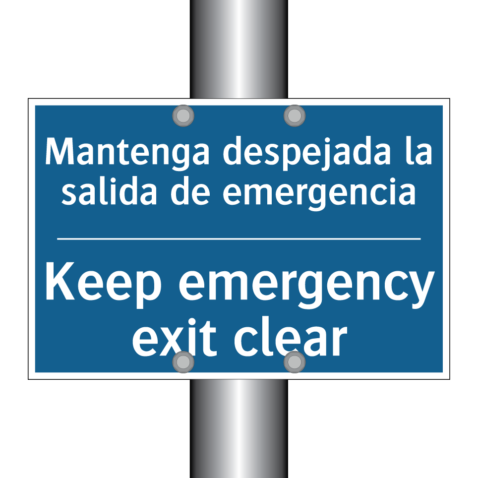Mantenga despejada la salida de  /.../ - Keep emergency exit clear