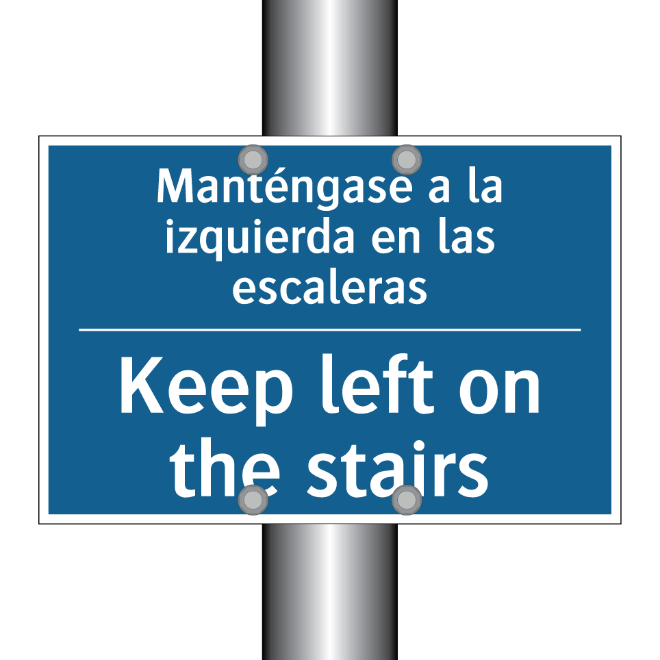 Manténgase a la izquierda en las  /.../ - Keep left on the stairs