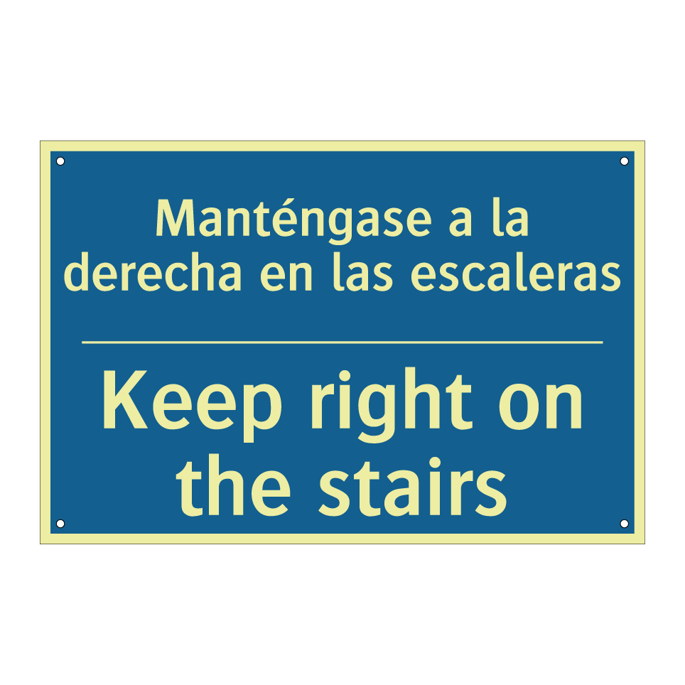 Manténgase a la derecha en las  /.../ - Keep right on the stairs