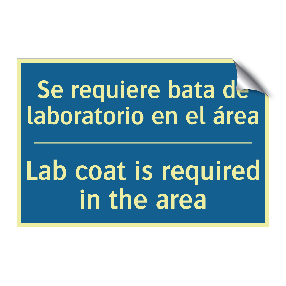 Se requiere bata de laboratorio  /.../ - Lab coat is required in the area /.../