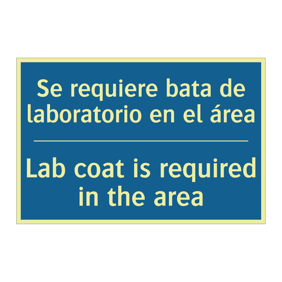 Se requiere bata de laboratorio  /.../ - Lab coat is required in the area /.../