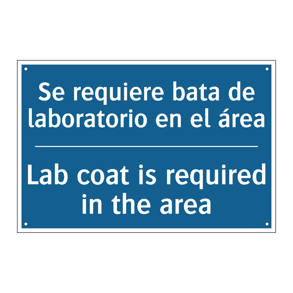 Se requiere bata de laboratorio  /.../ - Lab coat is required in the area /.../
