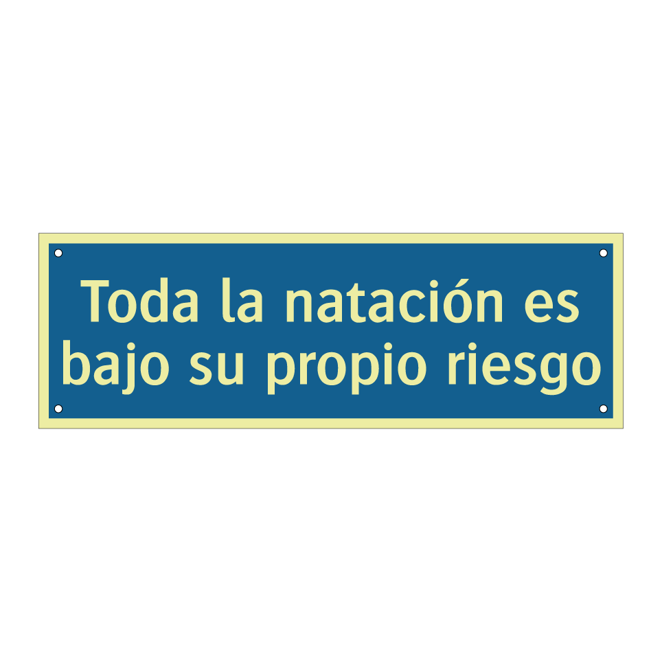 Toda la natación es bajo su propio riesgo