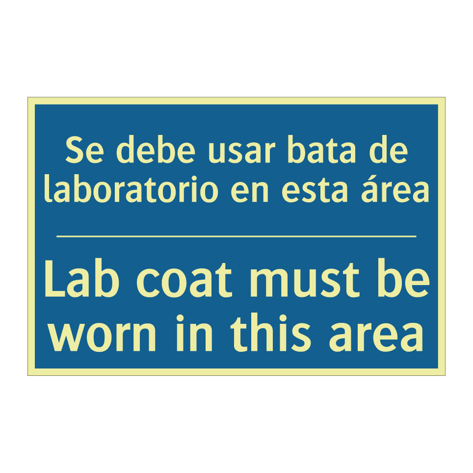 Se debe usar bata de laboratorio  /.../ - Lab coat must be worn in this  /.../
