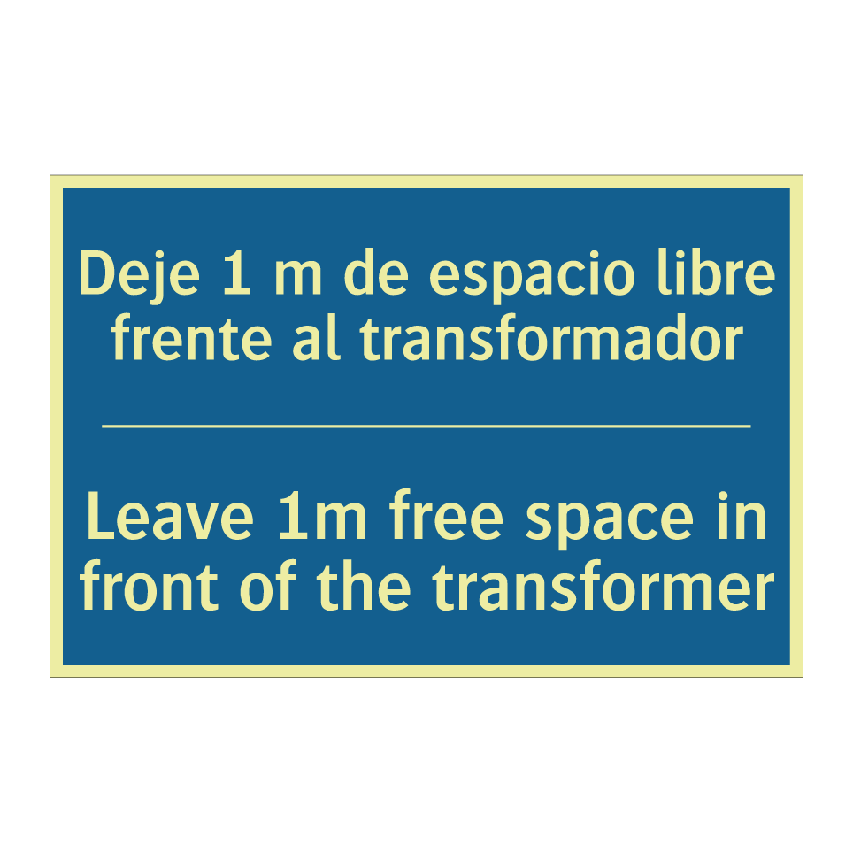 Deje 1 m de espacio libre frente  /.../ - Leave 1m free space in front of  /.../