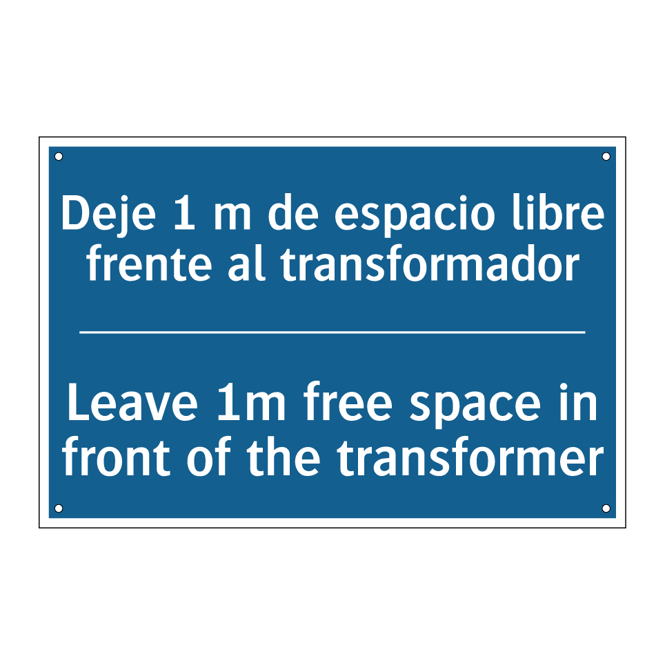 Deje 1 m de espacio libre frente  /.../ - Leave 1m free space in front of  /.../