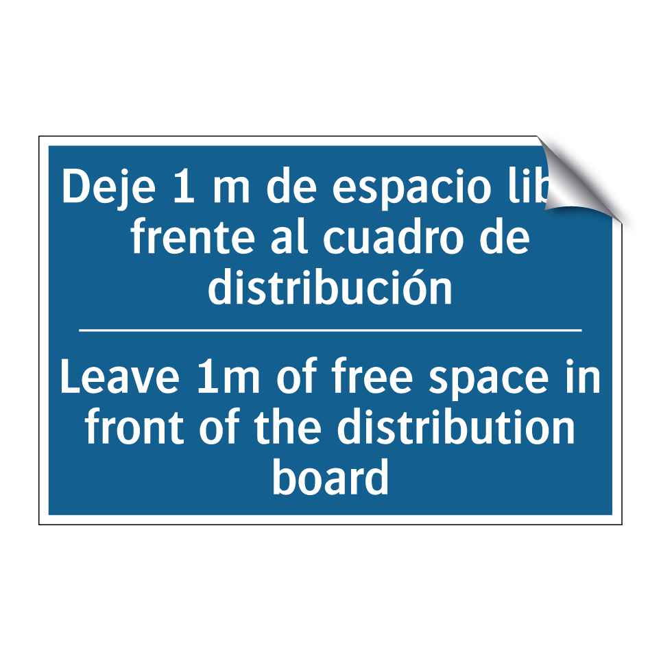 Deje 1 m de espacio libre frente  /.../ - Leave 1m of free space in front  /.../