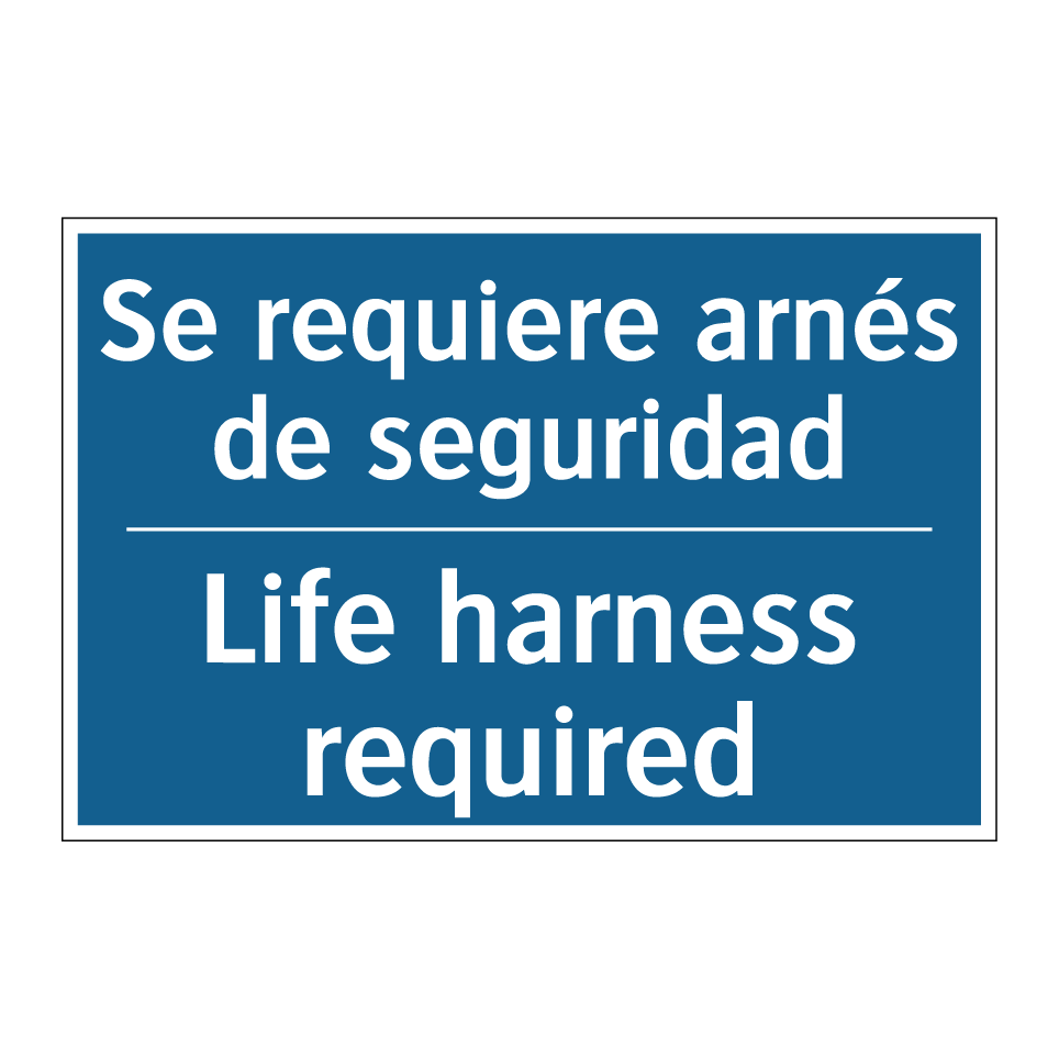 Se requiere arnés de seguridad - Life harness required