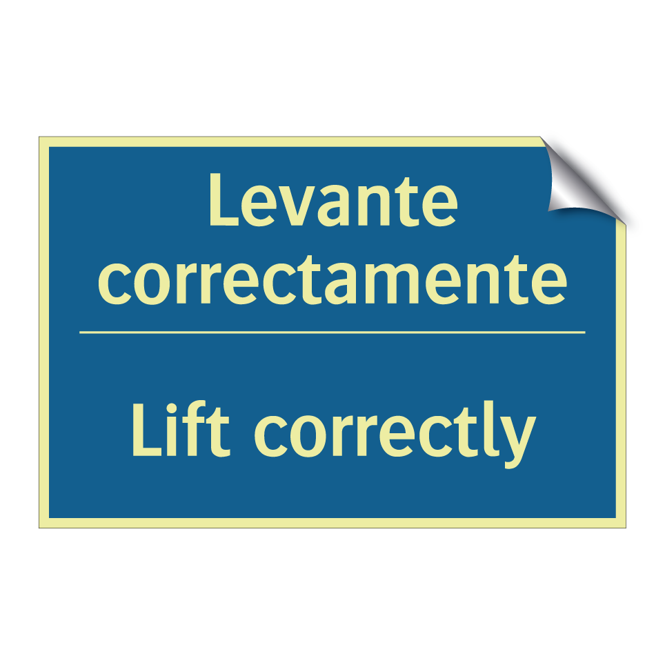 Levante correctamente - Lift correctly