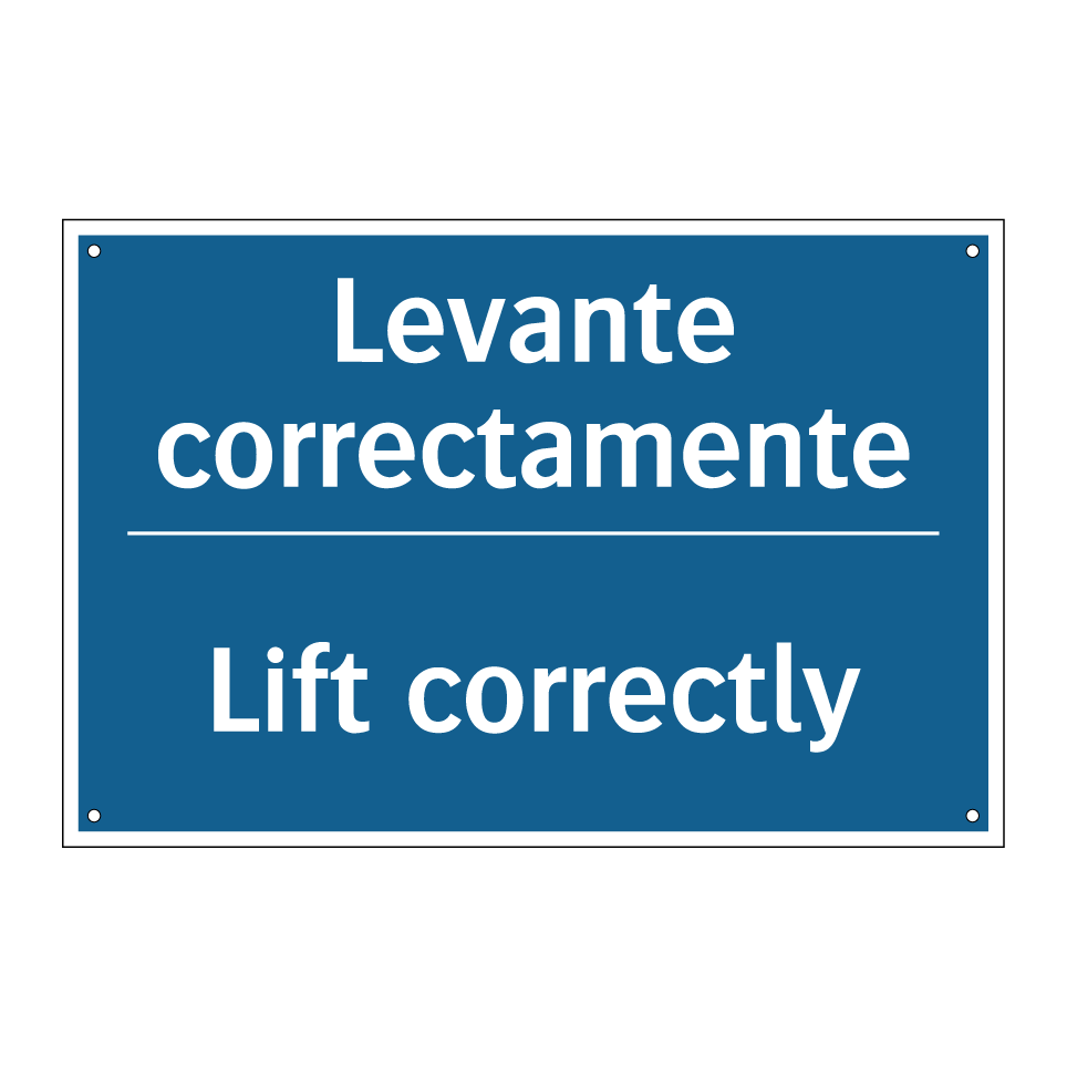 Levante correctamente - Lift correctly