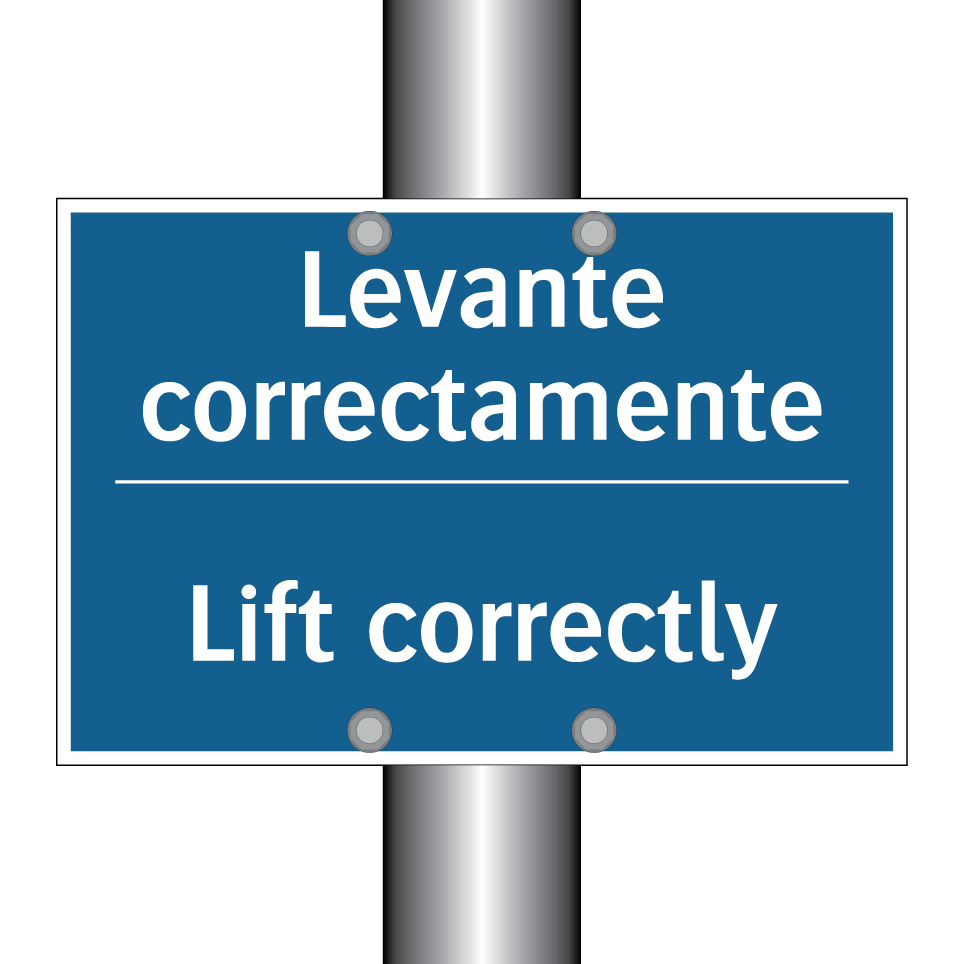 Levante correctamente - Lift correctly