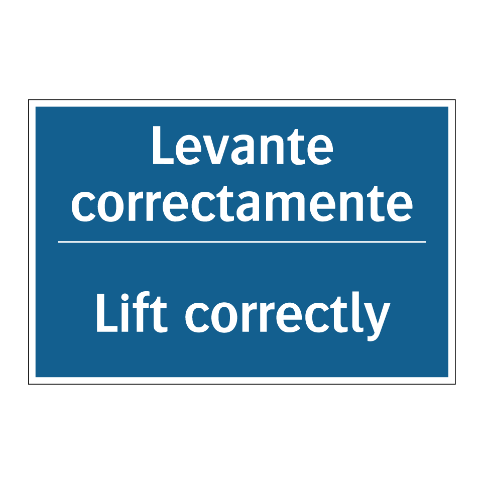 Levante correctamente - Lift correctly
