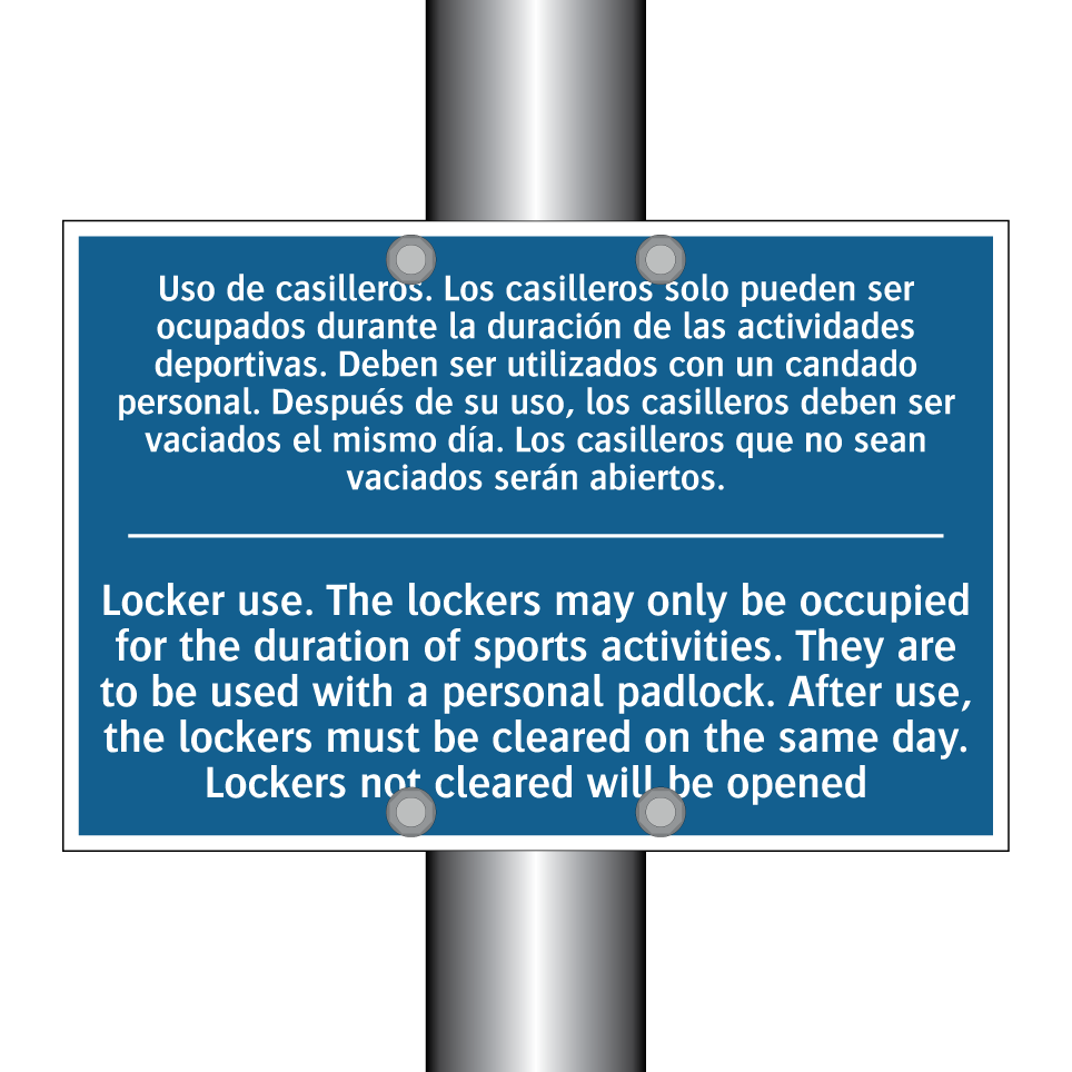 Uso de casilleros. Los casilleros  /.../ - Locker use. The lockers may only  /.../