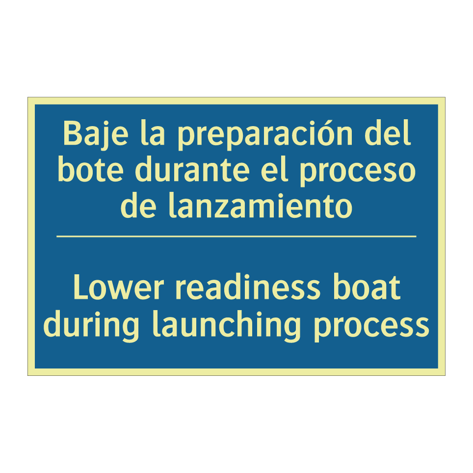 Baje la preparación del bote durante  /.../ - Lower readiness boat during launching  /.../