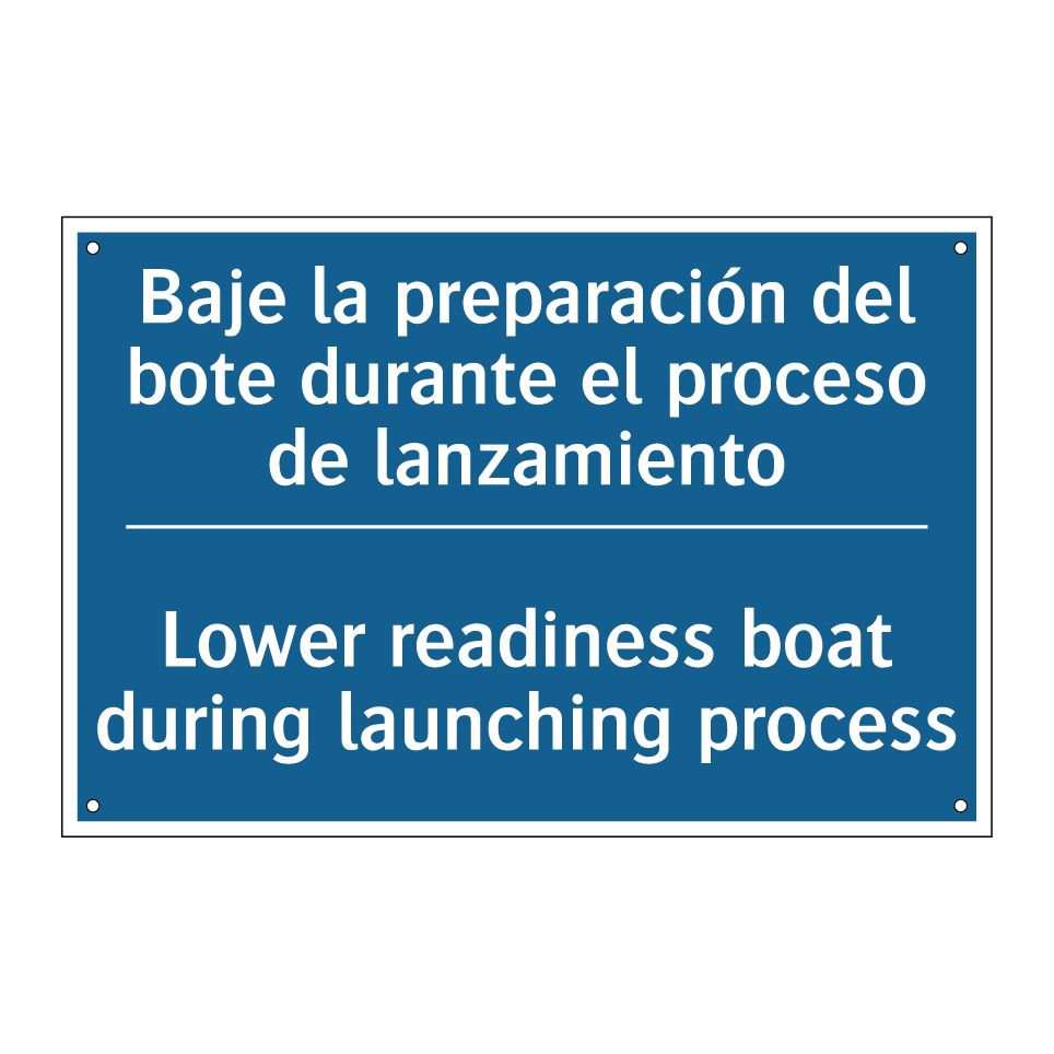 Baje la preparación del bote durante  /.../ - Lower readiness boat during launching  /.../