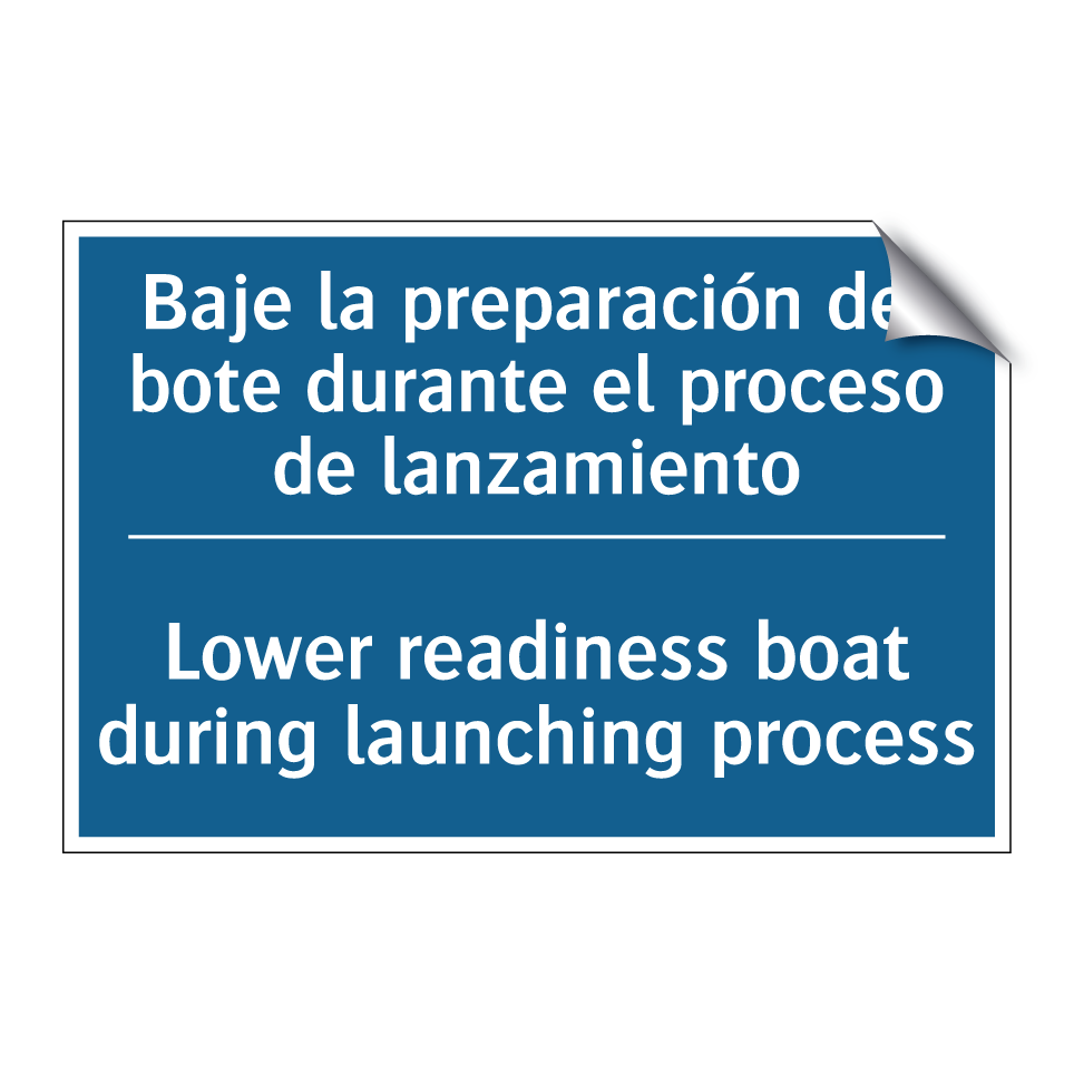 Baje la preparación del bote durante  /.../ - Lower readiness boat during launching  /.../