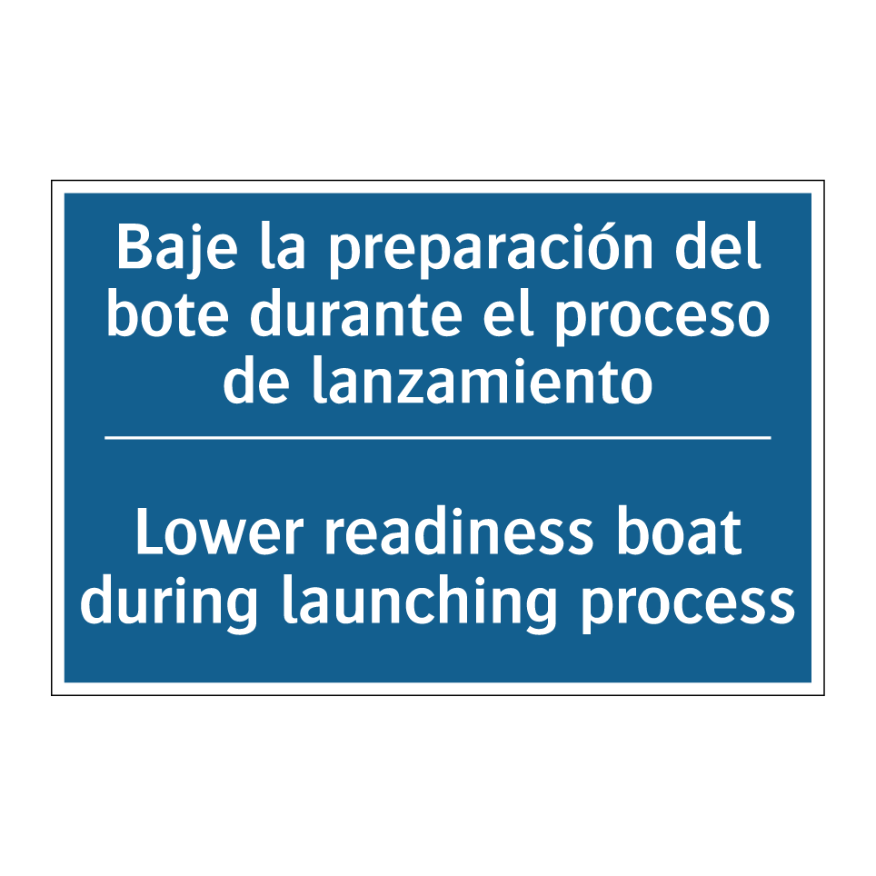 Baje la preparación del bote durante  /.../ - Lower readiness boat during launching  /.../
