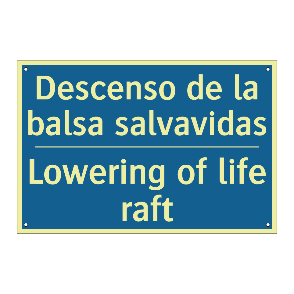 Descenso de la balsa salvavidas /.../ - Lowering of life raft