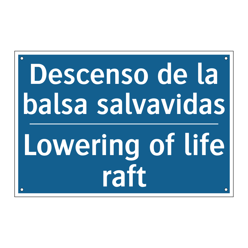 Descenso de la balsa salvavidas /.../ - Lowering of life raft