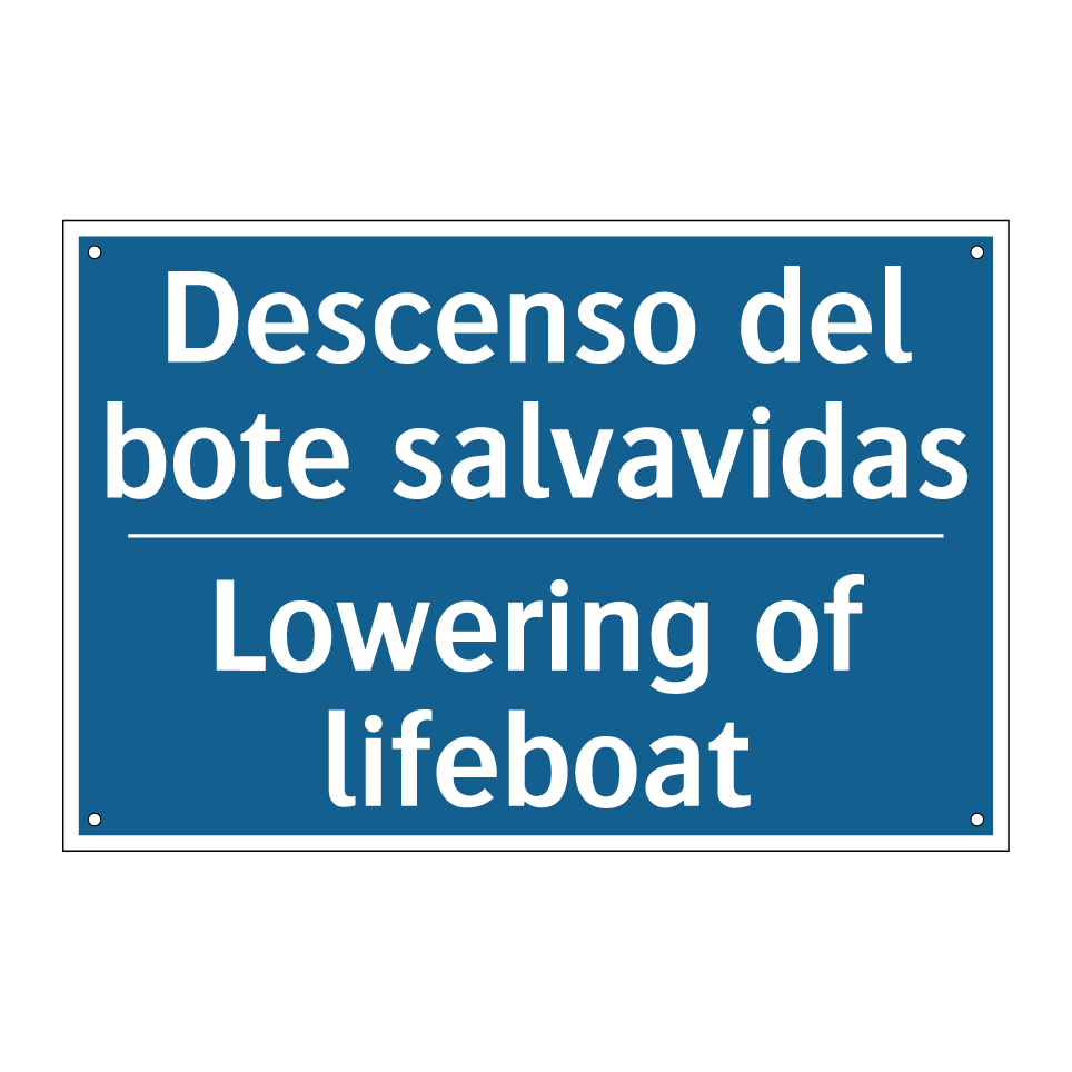 Descenso del bote salvavidas - Lowering of lifeboat