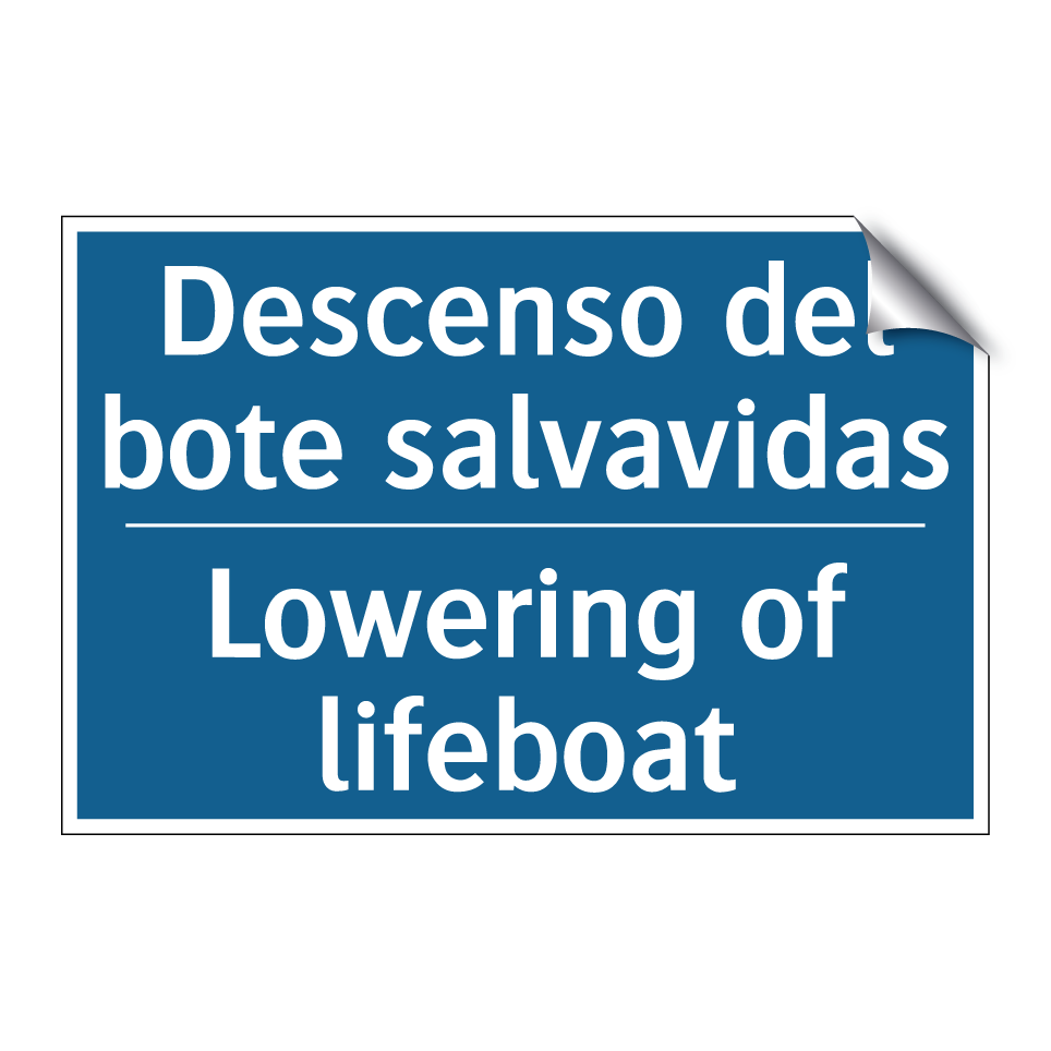 Descenso del bote salvavidas - Lowering of lifeboat