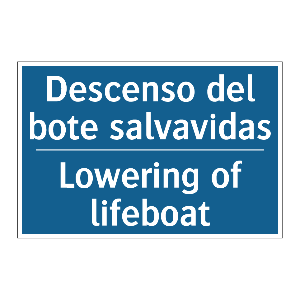 Descenso del bote salvavidas - Lowering of lifeboat