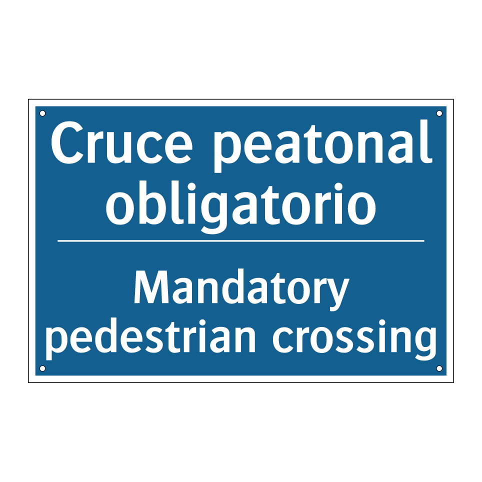 Cruce peatonal obligatorio - Mandatory pedestrian crossing