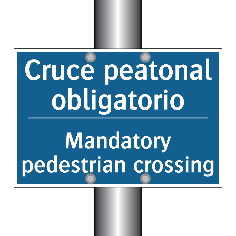 Cruce peatonal obligatorio - Mandatory pedestrian crossing