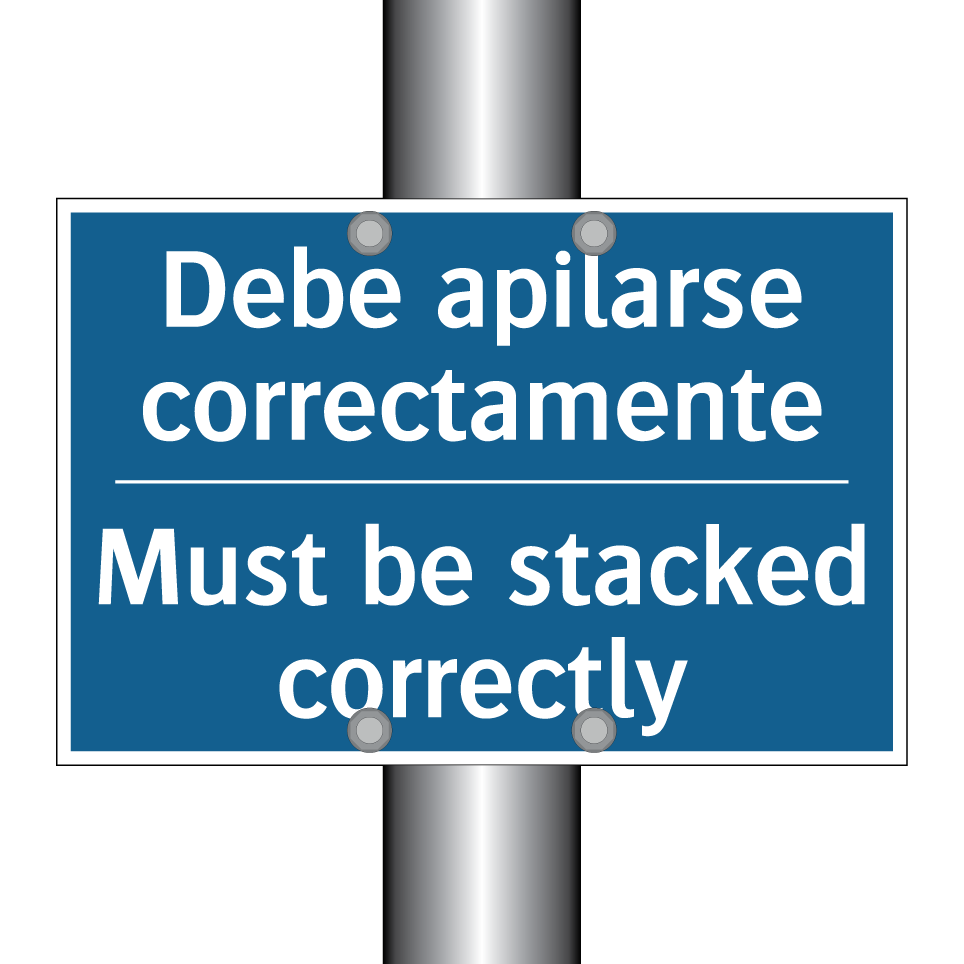 Debe apilarse correctamente - Must be stacked correctly