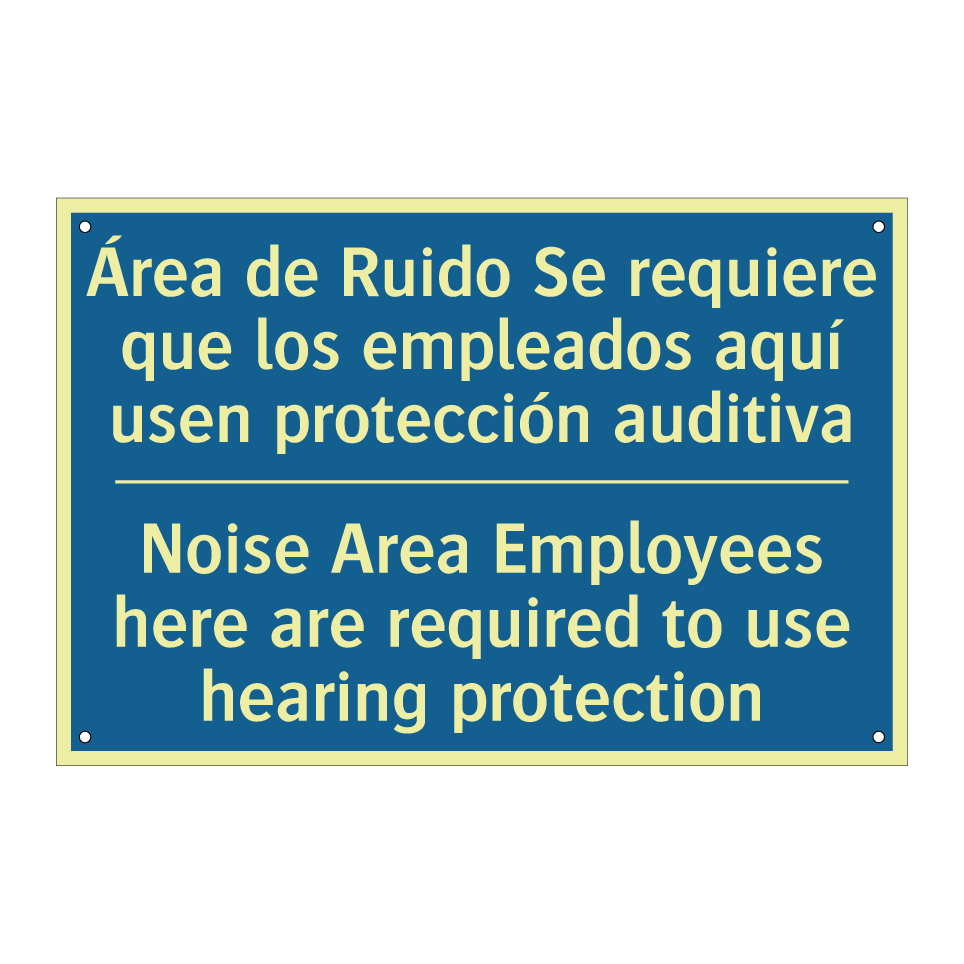 Área de Ruido Se requiere que  /.../ - Noise Area Employees here are  /.../
