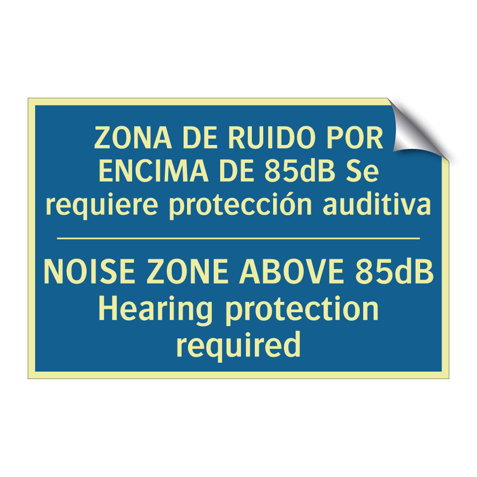 ZONA DE RUIDO POR ENCIMA DE 85dB  /.../ - NOISE ZONE ABOVE 85dB Hearing  /.../