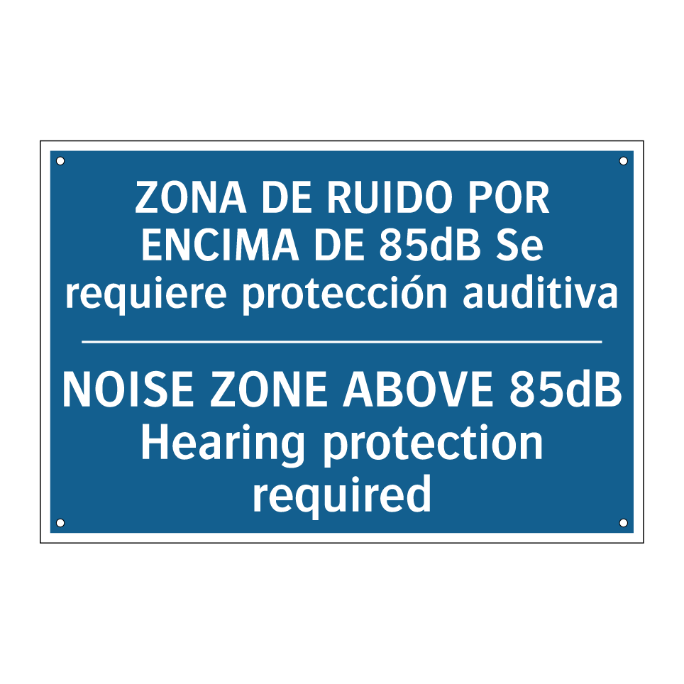 ZONA DE RUIDO POR ENCIMA DE 85dB  /.../ - NOISE ZONE ABOVE 85dB Hearing  /.../