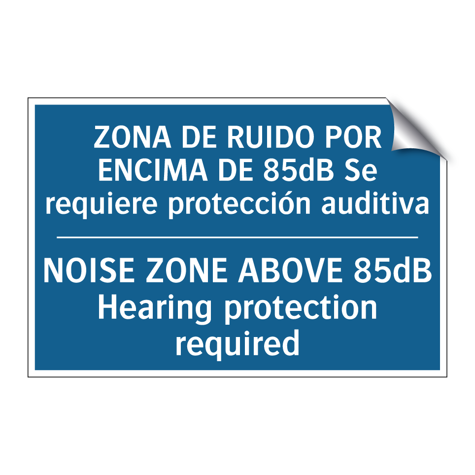 ZONA DE RUIDO POR ENCIMA DE 85dB  /.../ - NOISE ZONE ABOVE 85dB Hearing  /.../
