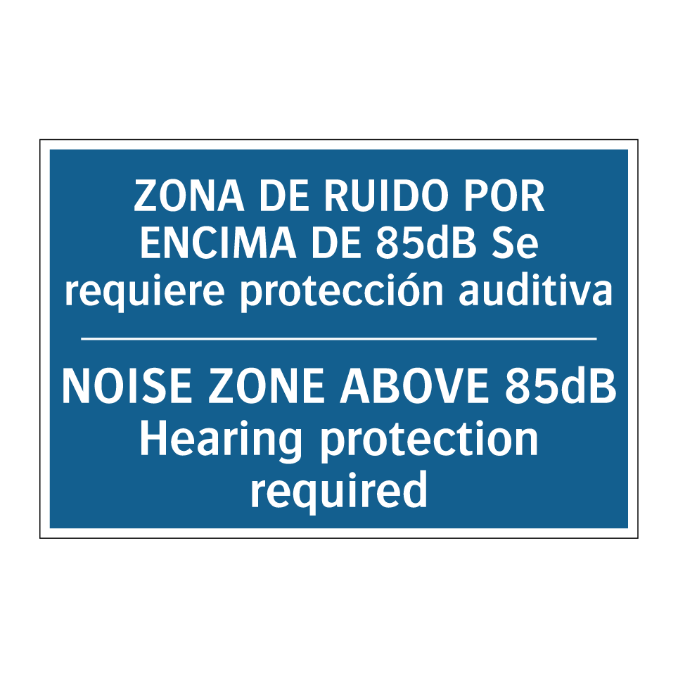 ZONA DE RUIDO POR ENCIMA DE 85dB  /.../ - NOISE ZONE ABOVE 85dB Hearing  /.../