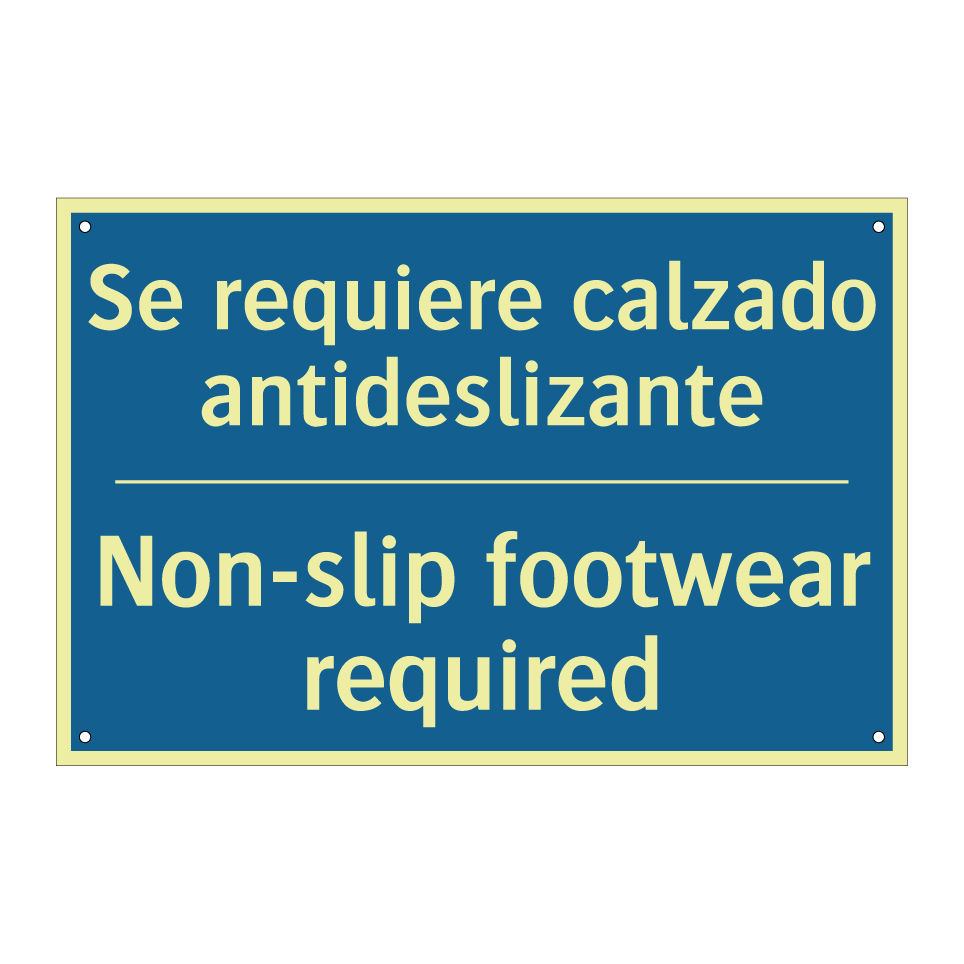 Se requiere calzado antideslizante /.../ - Non-slip footwear required
