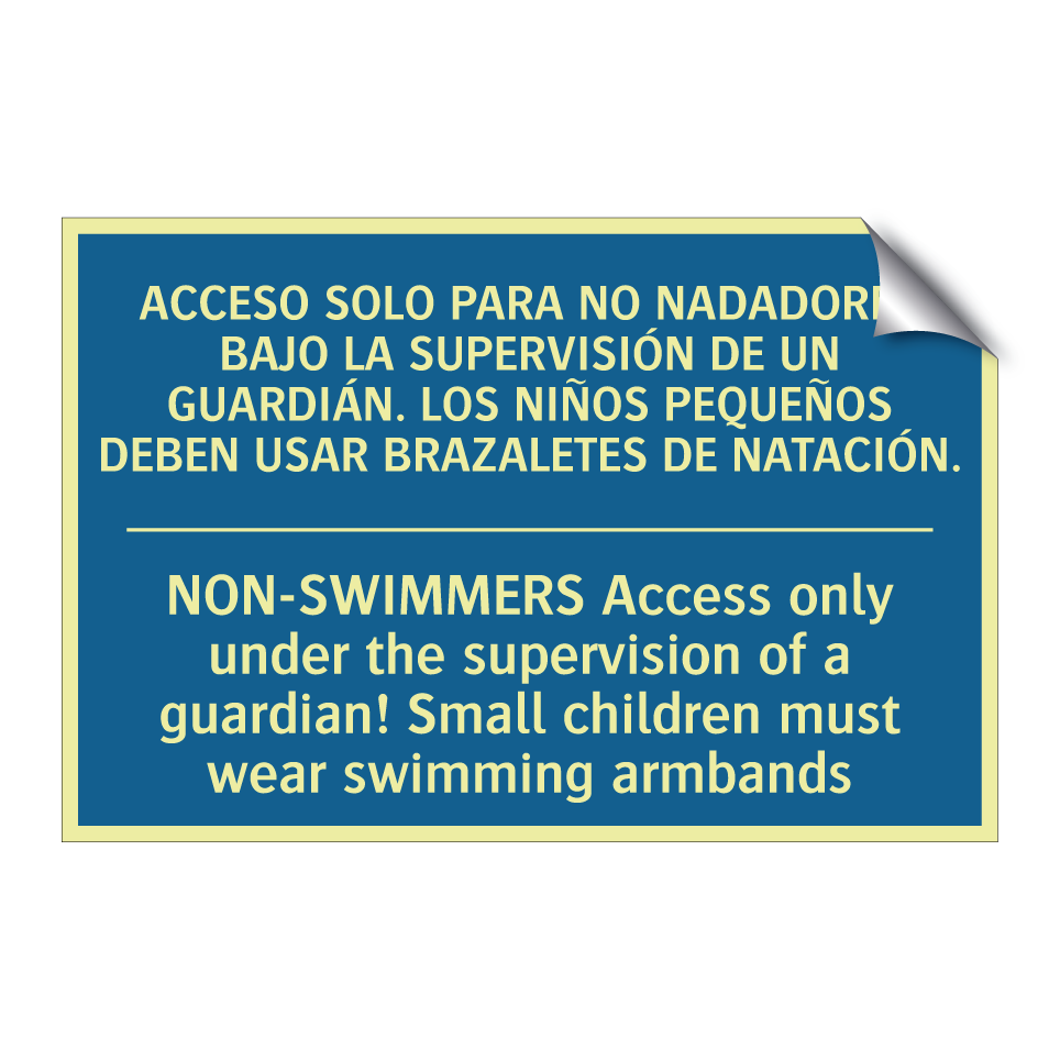 ACCESO SOLO PARA NO NADADORES  /.../ - NON-SWIMMERS Access only under  /.../