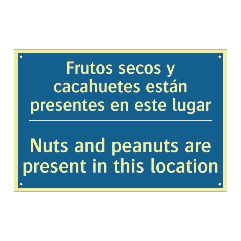 Frutos secos y cacahuetes están  /.../ - Nuts and peanuts are present in  /.../