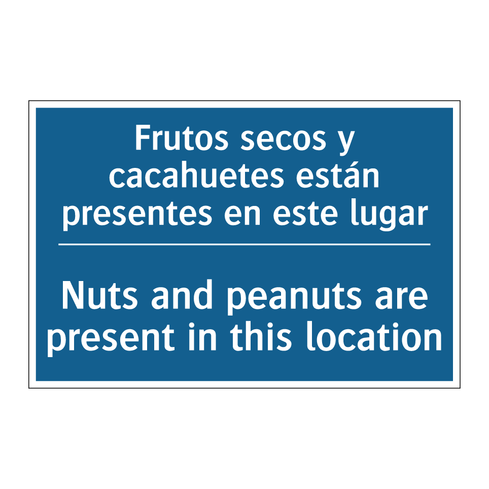 Frutos secos y cacahuetes están  /.../ - Nuts and peanuts are present in  /.../