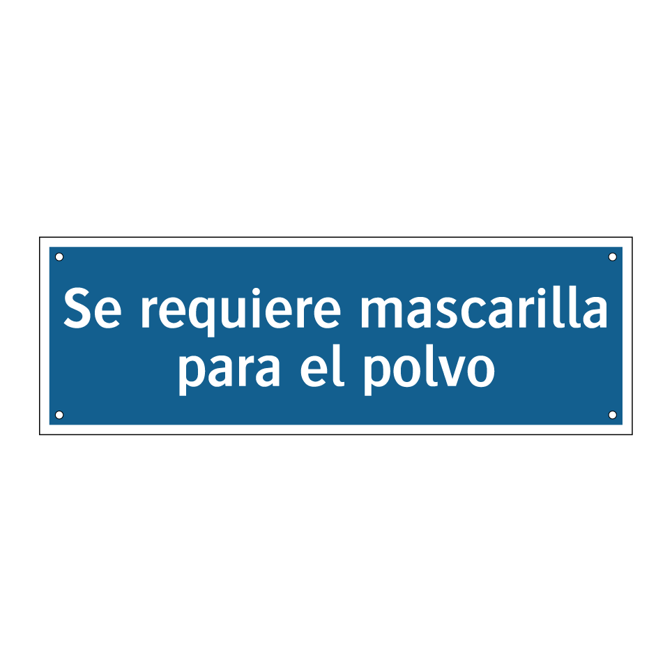 Se requiere mascarilla para el polvo
