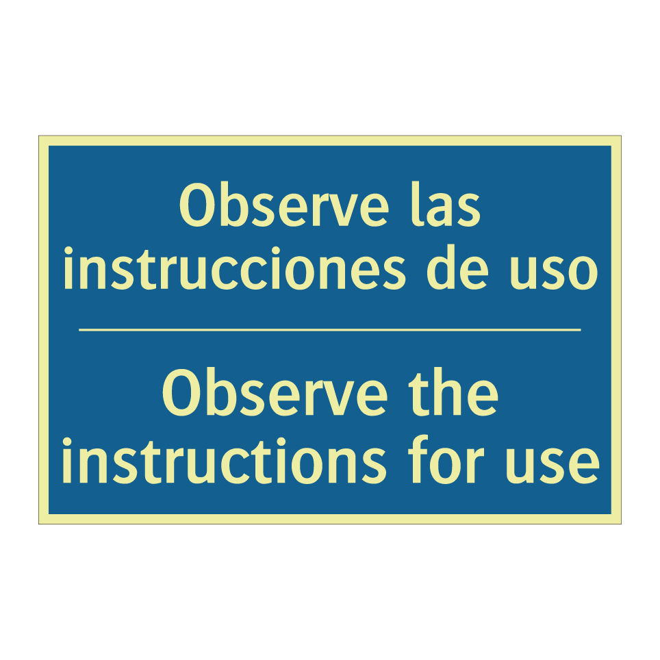 Observe las instrucciones de uso /.../ - Observe the instructions for use /.../