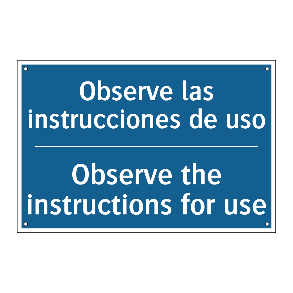 Observe las instrucciones de uso /.../ - Observe the instructions for use /.../
