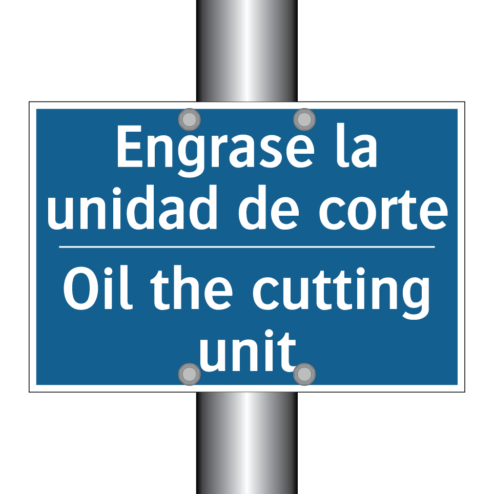 Engrase la unidad de corte - Oil the cutting unit