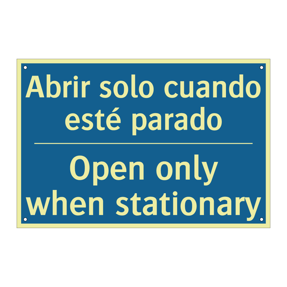 Abrir solo cuando esté parado - Open only when stationary