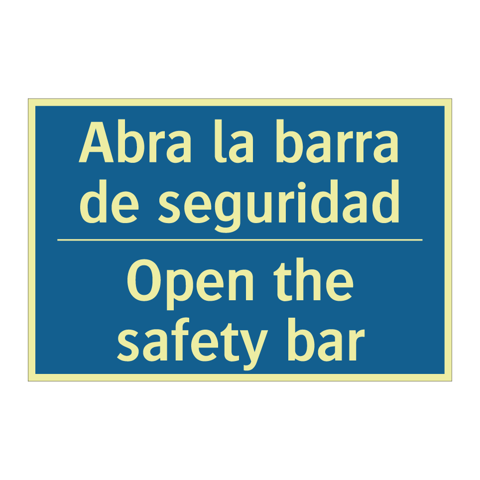 Abra la barra de seguridad - Open the safety bar