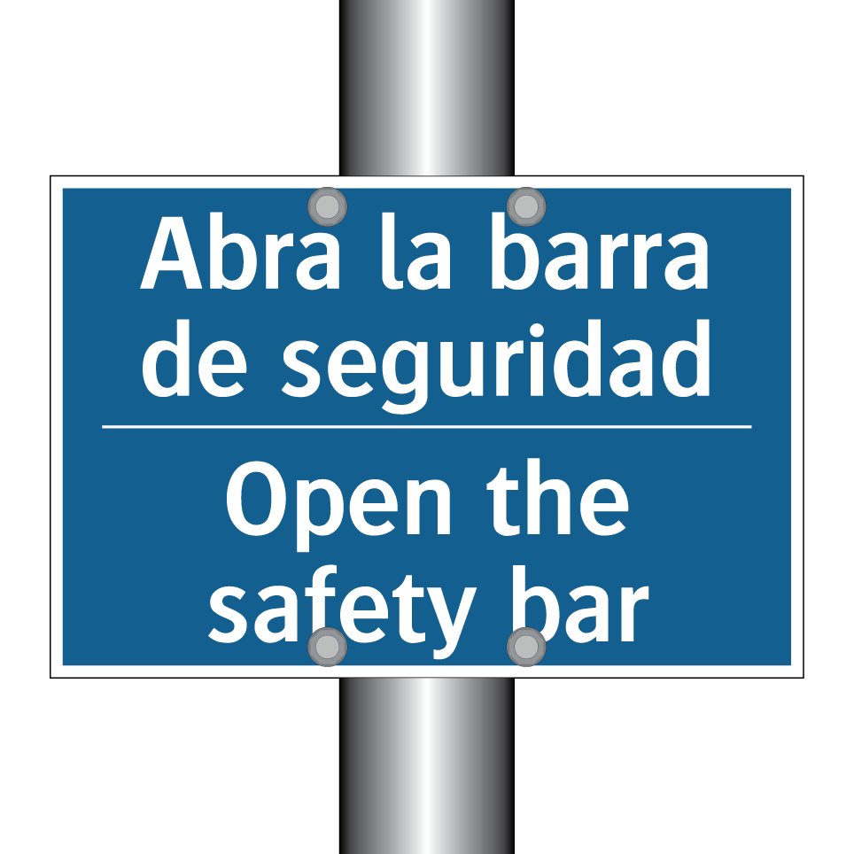 Abra la barra de seguridad - Open the safety bar