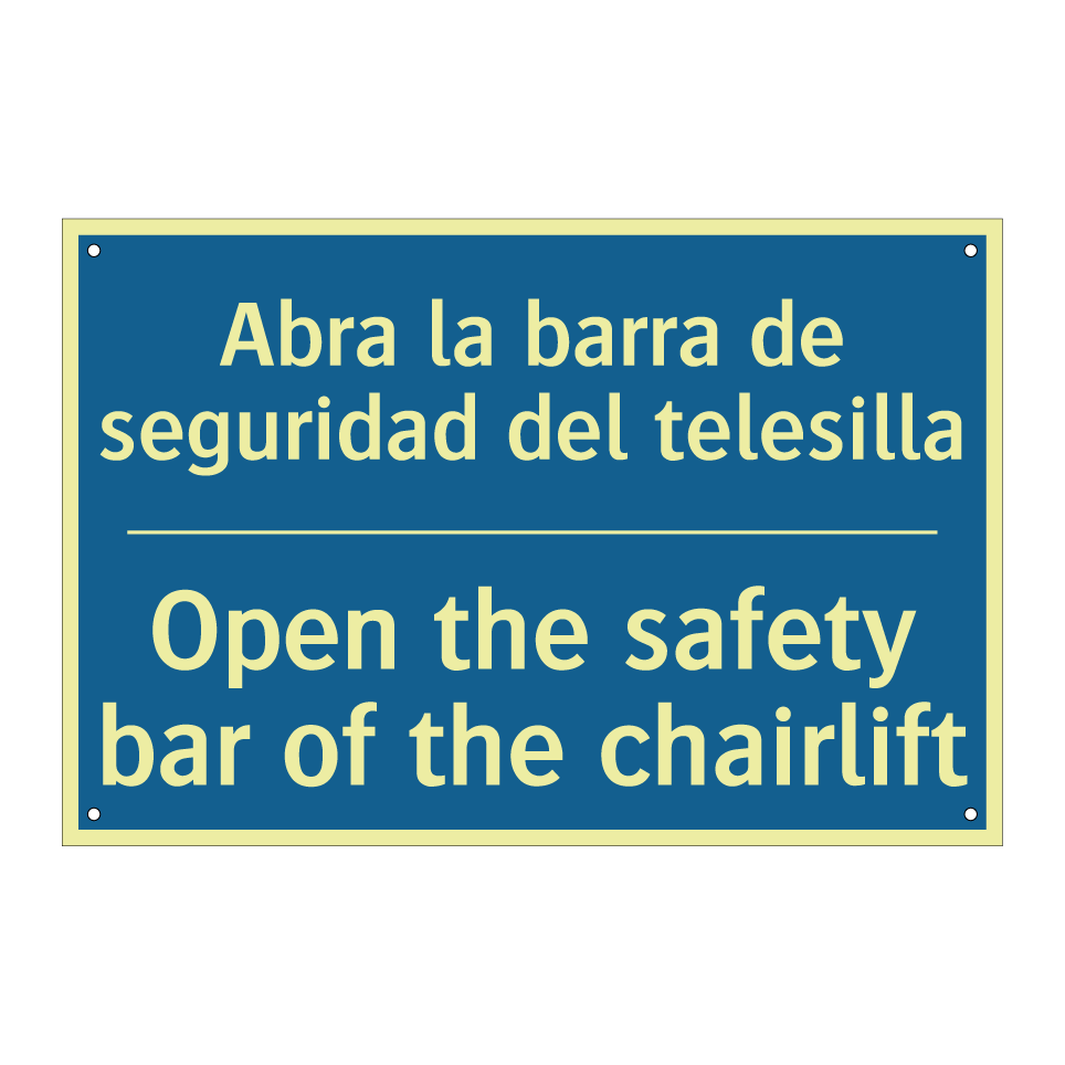 Abra la barra de seguridad del  /.../ - Open the safety bar of the chairlift /.../