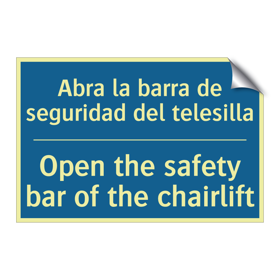 Abra la barra de seguridad del  /.../ - Open the safety bar of the chairlift /.../