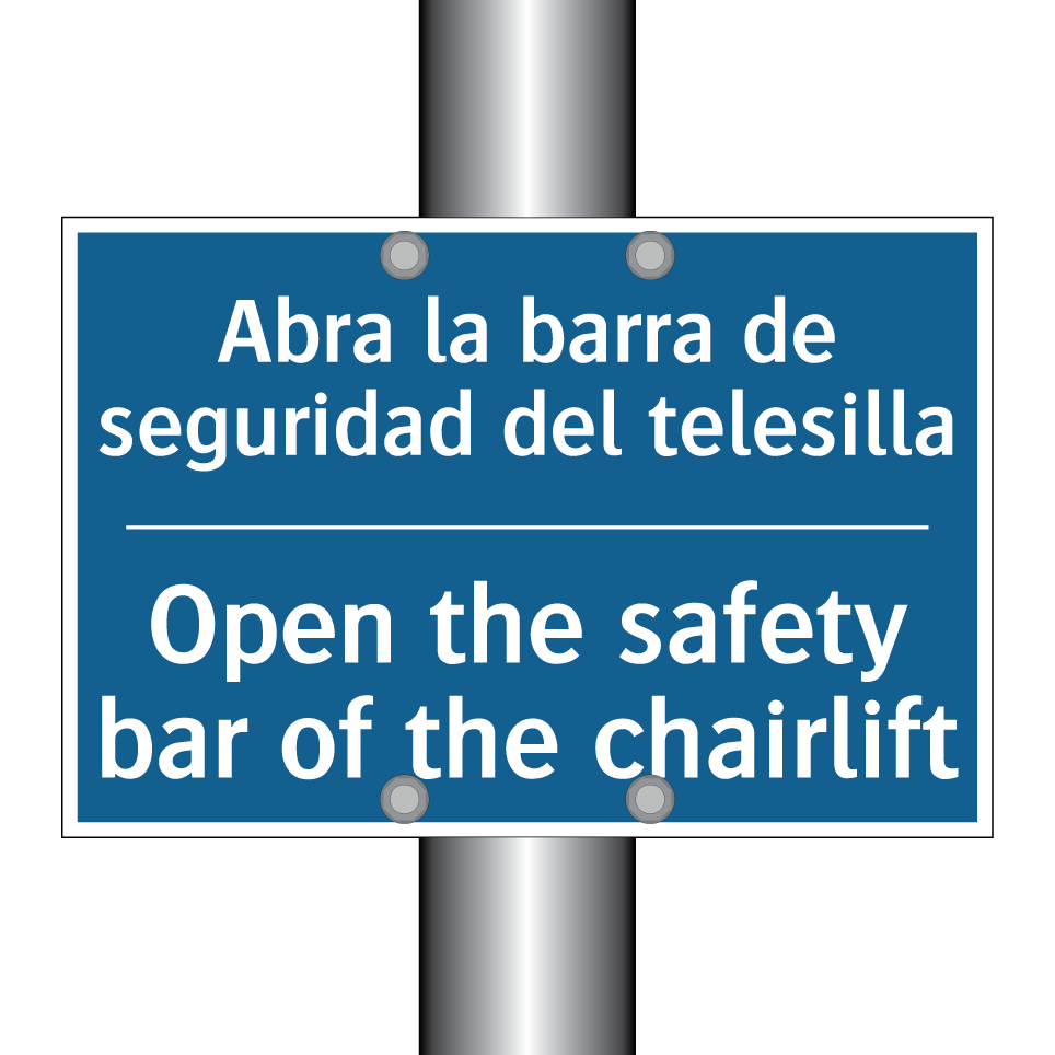 Abra la barra de seguridad del  /.../ - Open the safety bar of the chairlift /.../